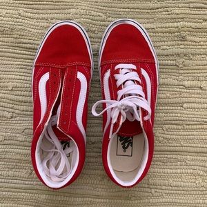 red old skool vans size women’s 6.5